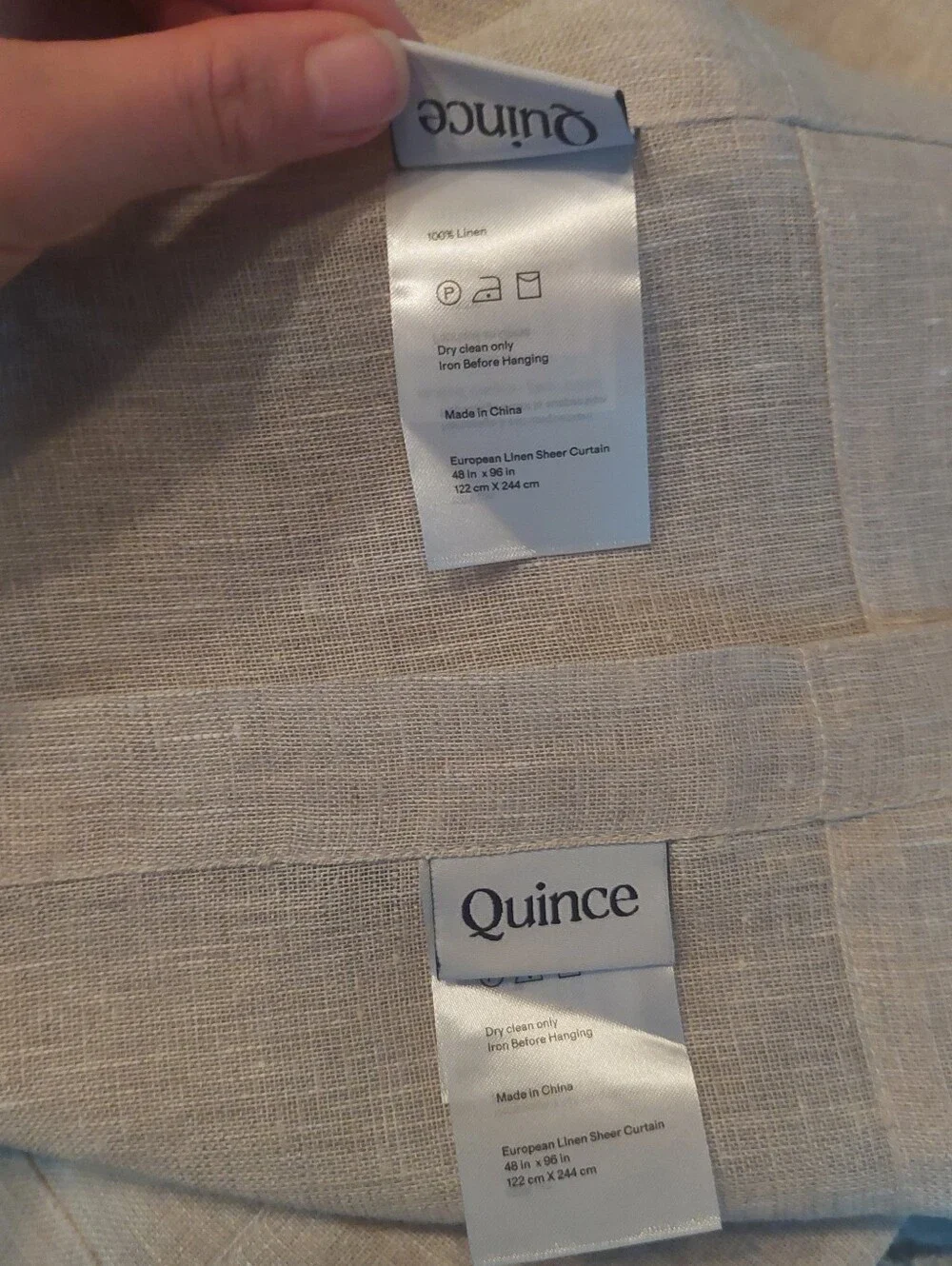 4 Panels! -NWT! Quince 100% Linen Flax Sheer Curtains, 48